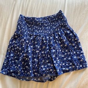 Aerie blue floral skirt